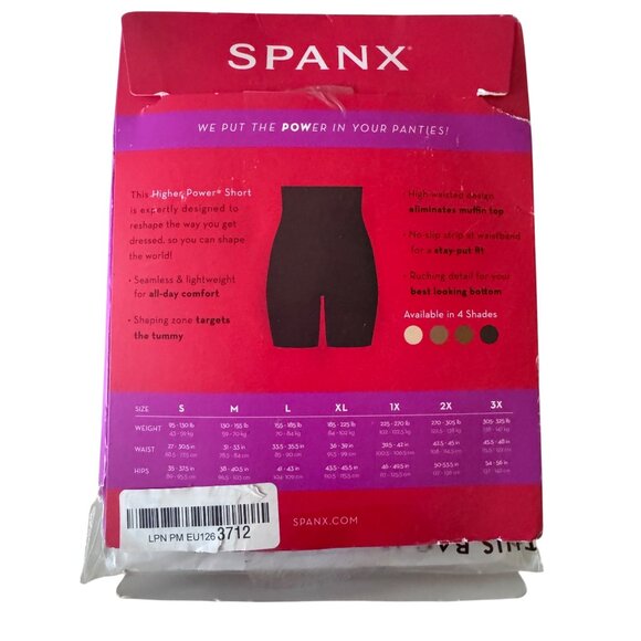 Spanx Higher Power Short 6" Size Large Black High Waisted NWB Seamless Ultra Sof - Picture 3 of 8